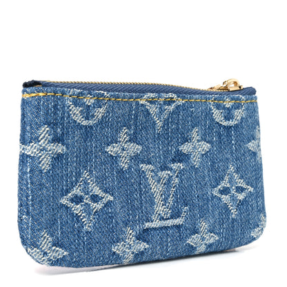 Louis Vuitton LV X TM Monogram Denim Cerises Key Pouch Blue 3 of 7