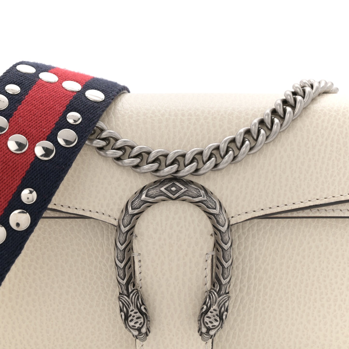 Dollar Calfskin Web Small Dionysus Crossbody Bag Mystic White