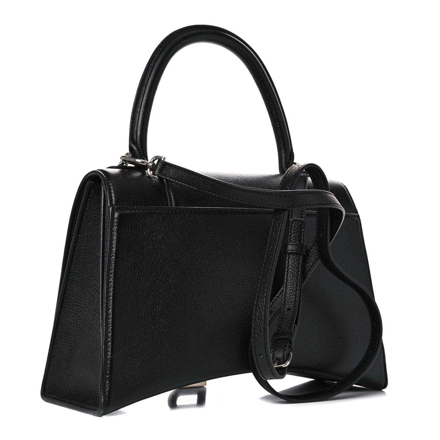 Balenciaga Grained Calfskin Medium Hourglass Top Handle Bag Black 3 of 17