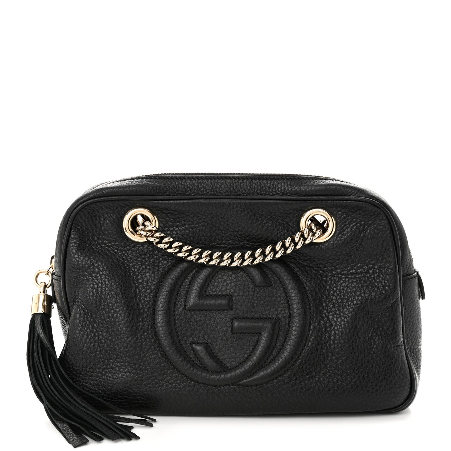 Pebbled Calfskin Small Soho Bowler Black