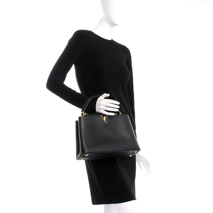 Louis Vuitton Taurillon Capucines PM Black 2 of 7