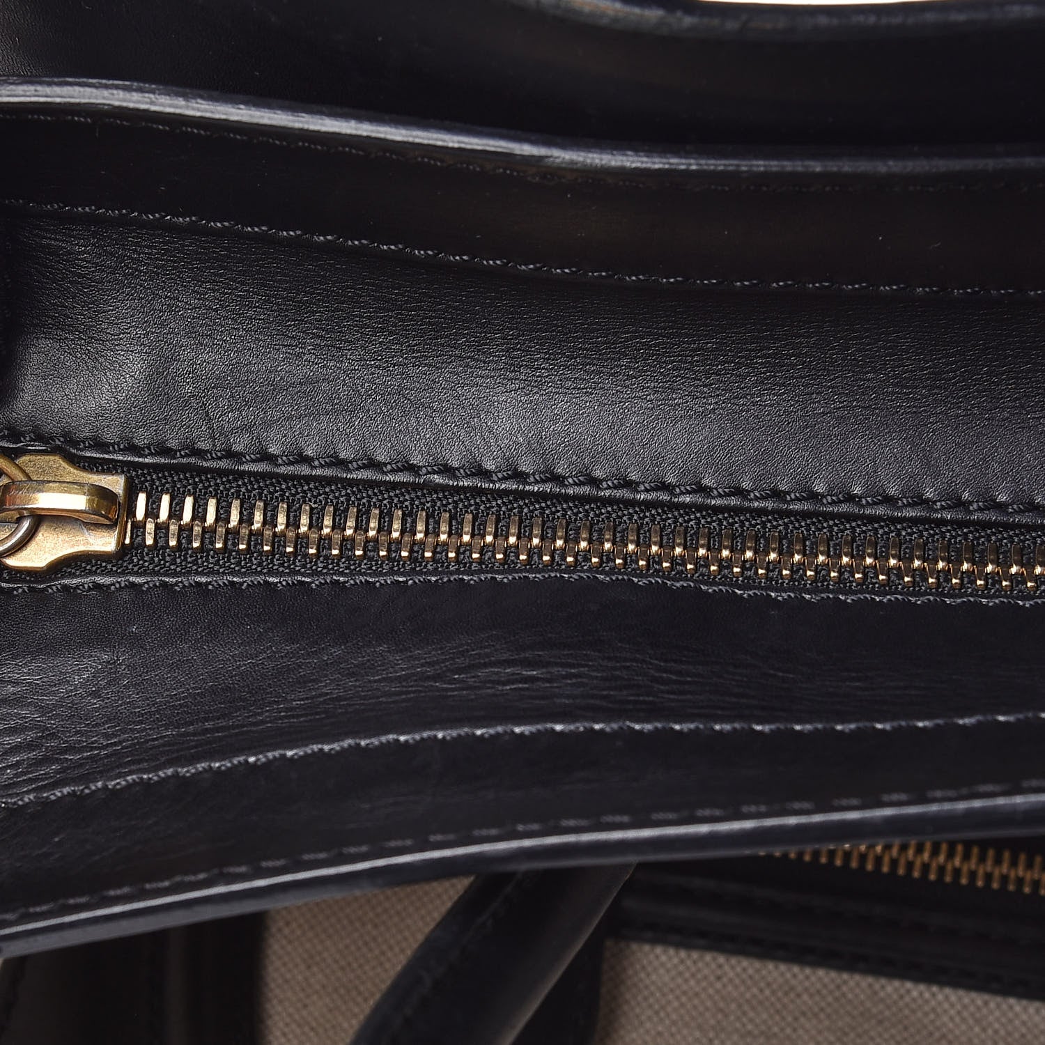 Celine Smooth Calfskin Linen Mini Bi-Color Luggage Natural Black 7 of 21