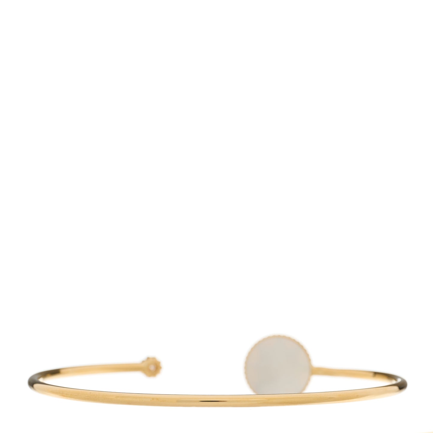 18K Yellow Gold Diamond Mother of Pearl Rose Des Vents Cuff Bracelet
