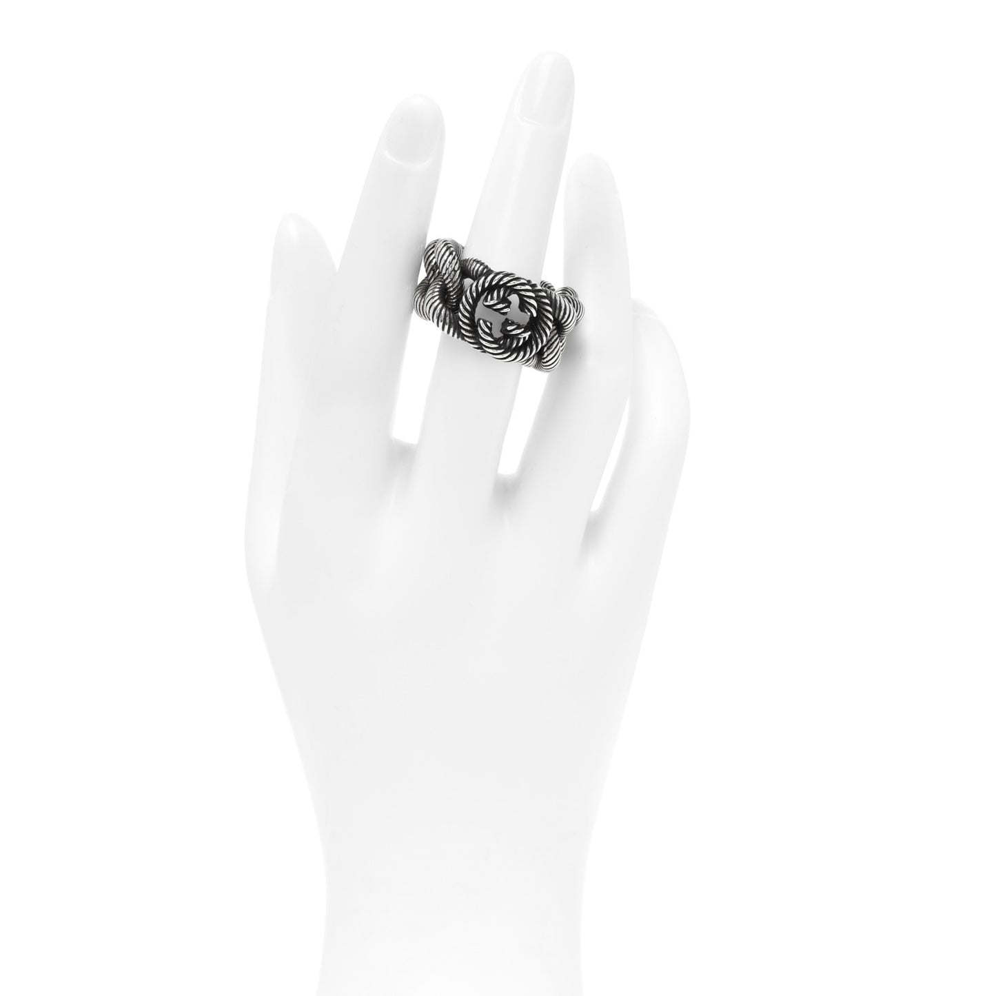 Sterling Silver Interlocking G Chain Ring 60 9