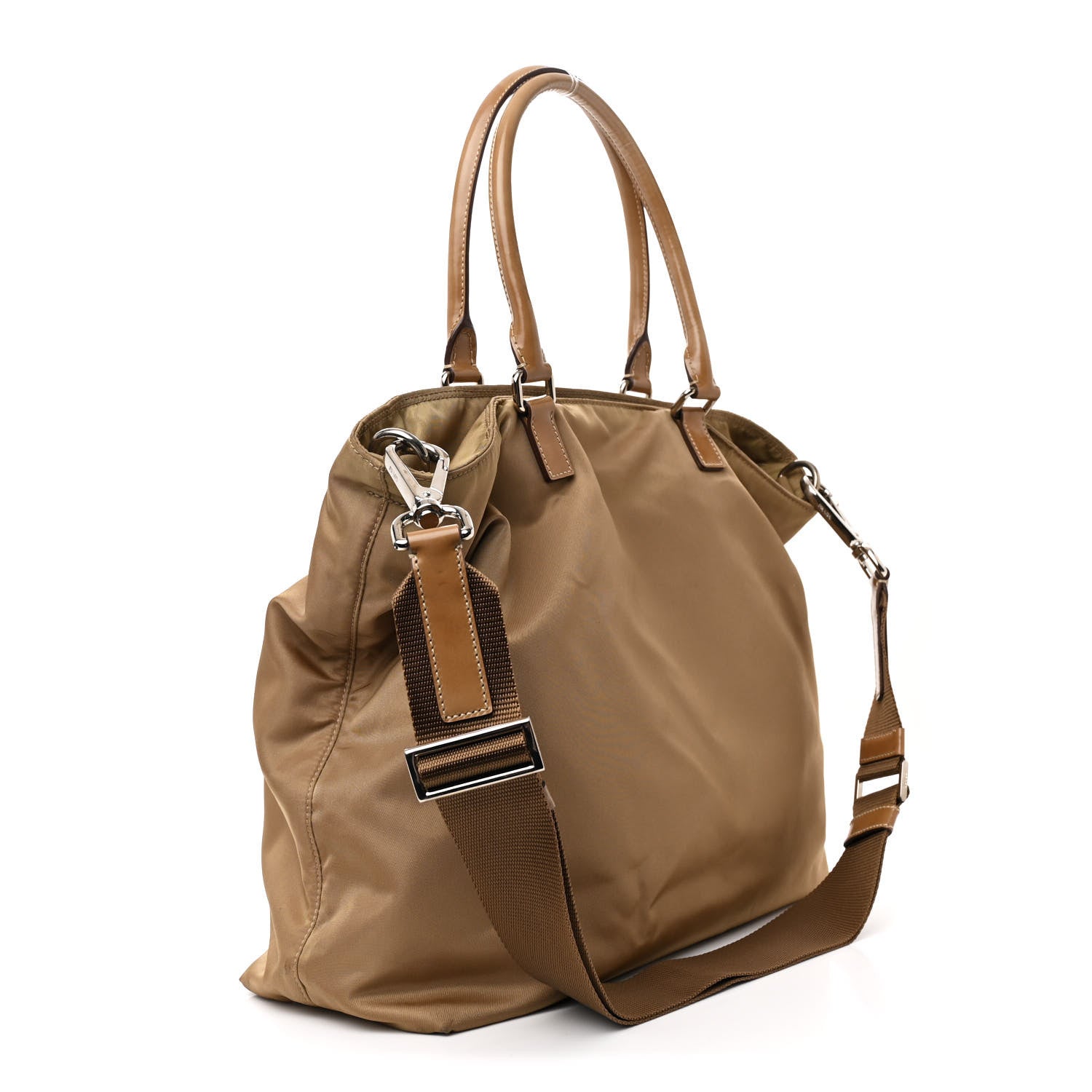 Prada Tessuto Spazzolato Logo Shoulder Bag Sabbia 3 of 11