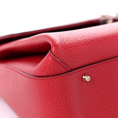 Gucci Dollar Calfskin Medium Interlocking G Top Handle Shoulder Bag Red 7 of 12