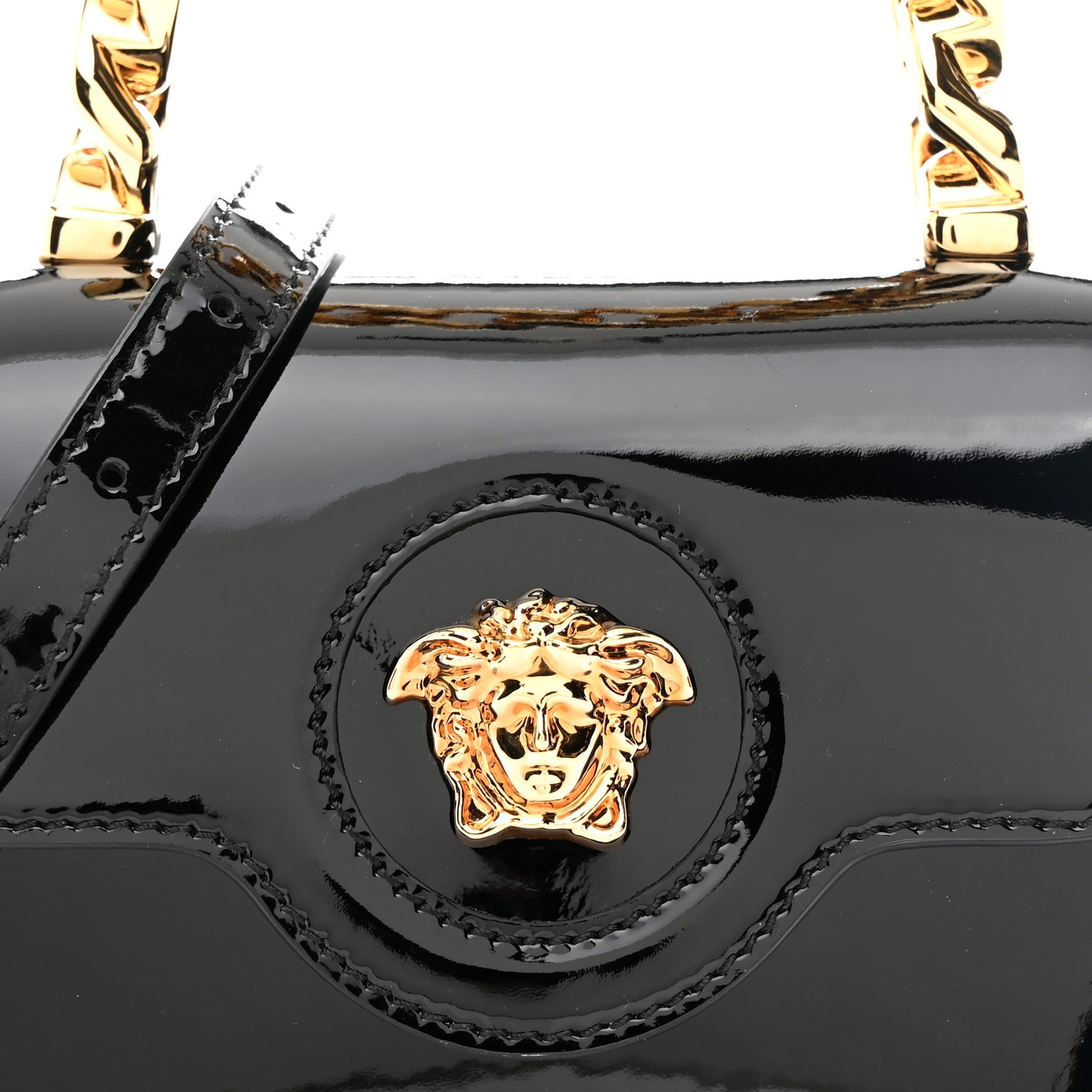 Patent Mini La Medusa Bag Black