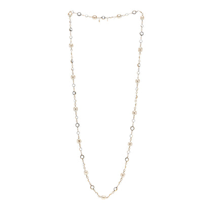 Chanel Crystal Pearl Sautoir Long Necklace Gold 3 of 5