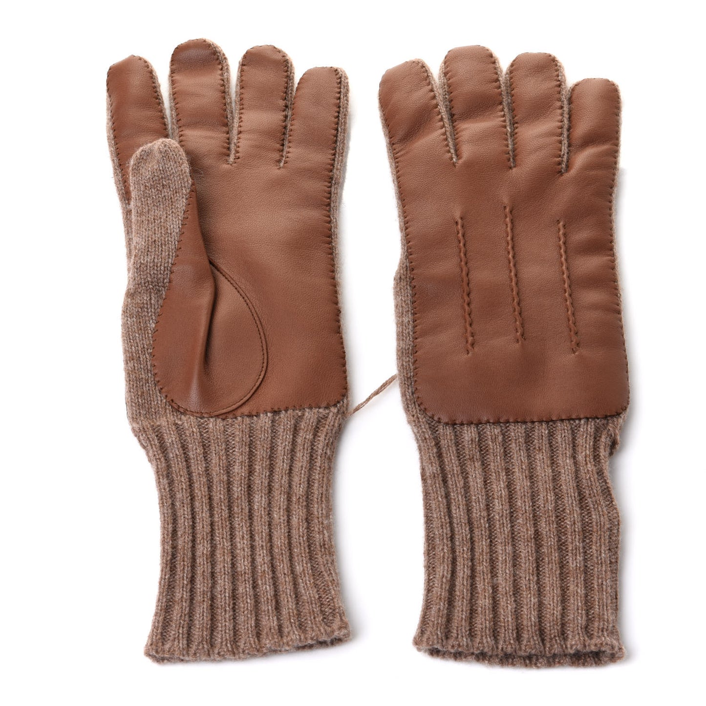 Cashmere Lambskin Knit Gloves M Brown