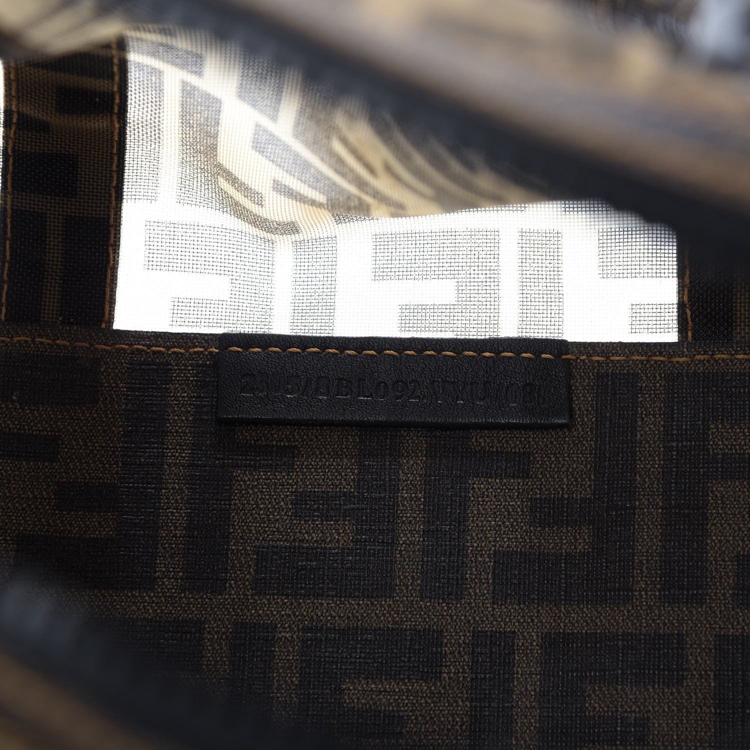 Fendi Zucca Spalmati Mesh Mixed Media Forever Boston Tobacco 8 of 11