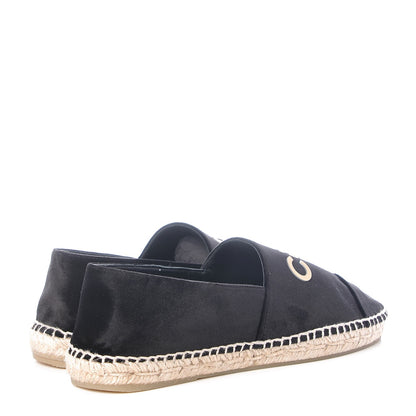 Chanel Velvet Logo Espadrilles 38 Black 4 of 11