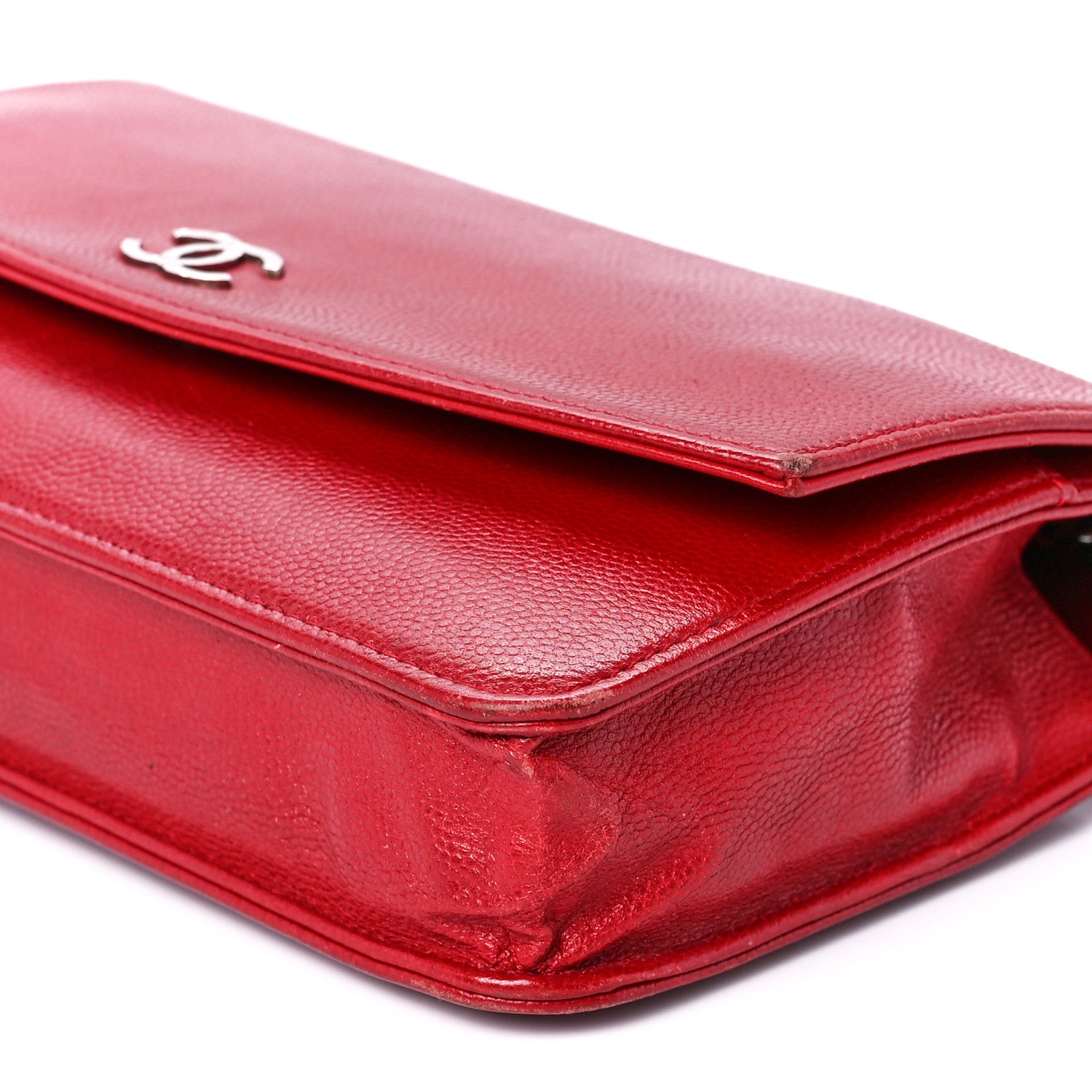 Chanel Caviar Sevruga Wallet on Chain WOC Red 12 of 12