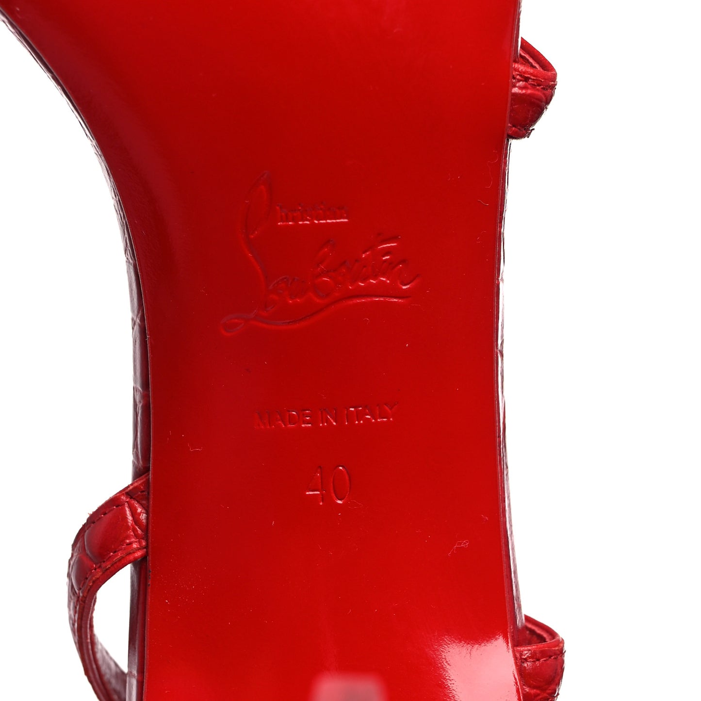 Calfskin Alligator Embossed Selima 85 Sandals 40 Loubi