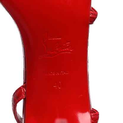 Christian Louboutin Calfskin Alligator Embossed Selima 85 Sandals 40 Loubi 6 of 7