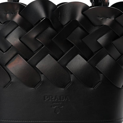 Prada Vitello Intreccio Tress Tote Bag Black 9 of 12