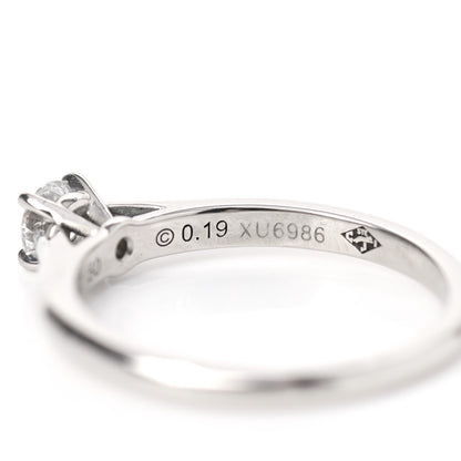 Cartier Platinum Diamond .19ct Solitaire Engagement Ring 50 5.25 6 of 8