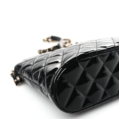 Chanel Patent Quilted Shiny Coco Small Shopping Bag Black 8 of 9