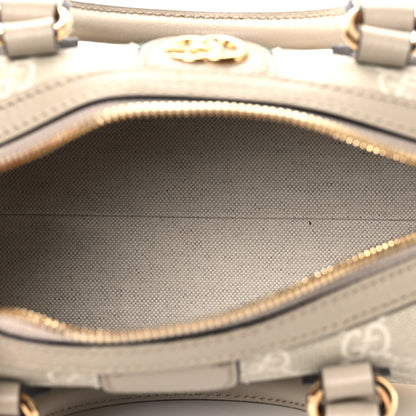 Gucci GG Supreme Monogram Textured Dollar Calfskin Web Ophidia Mini Top Handle Bag Beige Mystic White Oatmeal 5 of 11