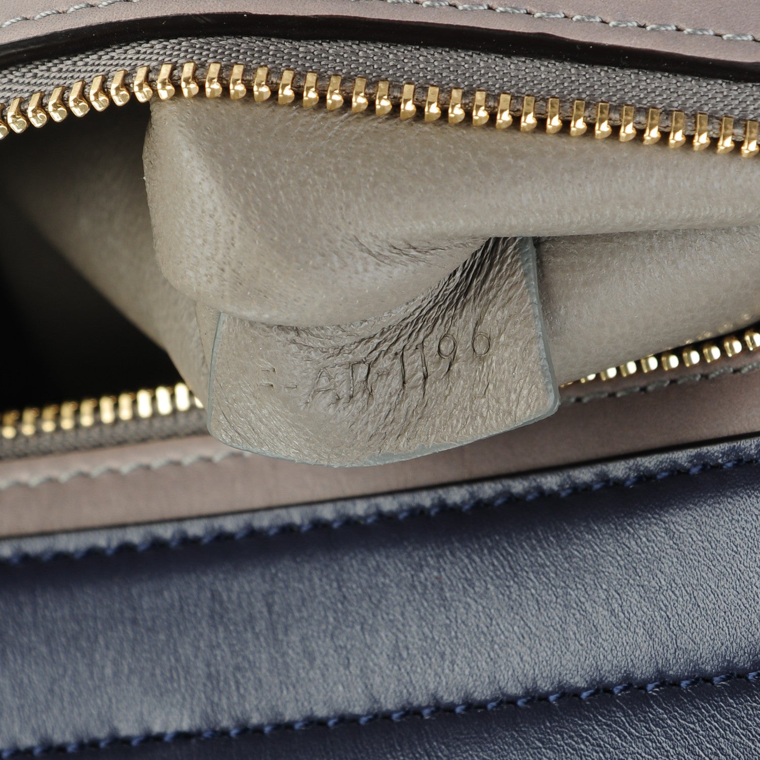 Celine Sleek Calfskin Small Tri-Color Trapeze Dark Blue 7 of 7