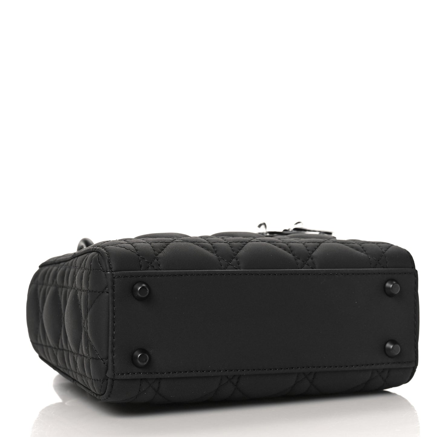 Ultra Matte Calfskin Cannage Mini Lady Dior Black