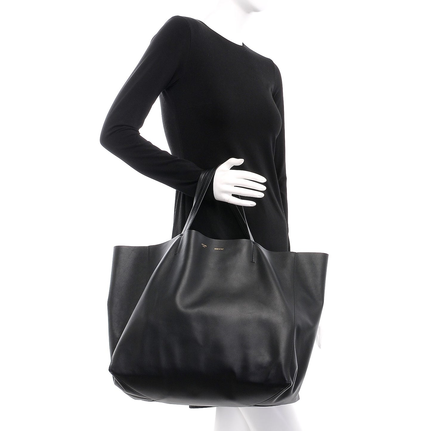 Lambskin Horizontal Cabas Black