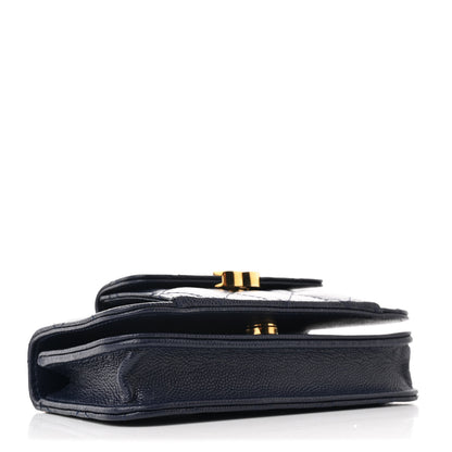 Chanel Caviar Quilted Pocket Twins Clutch With Chain Navy Blue 4 of 12