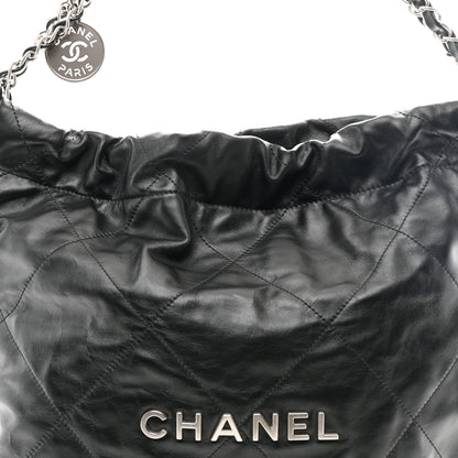 Chanel Shiny Calfskin Quilted Small Chanel 22 Black 10 of 12