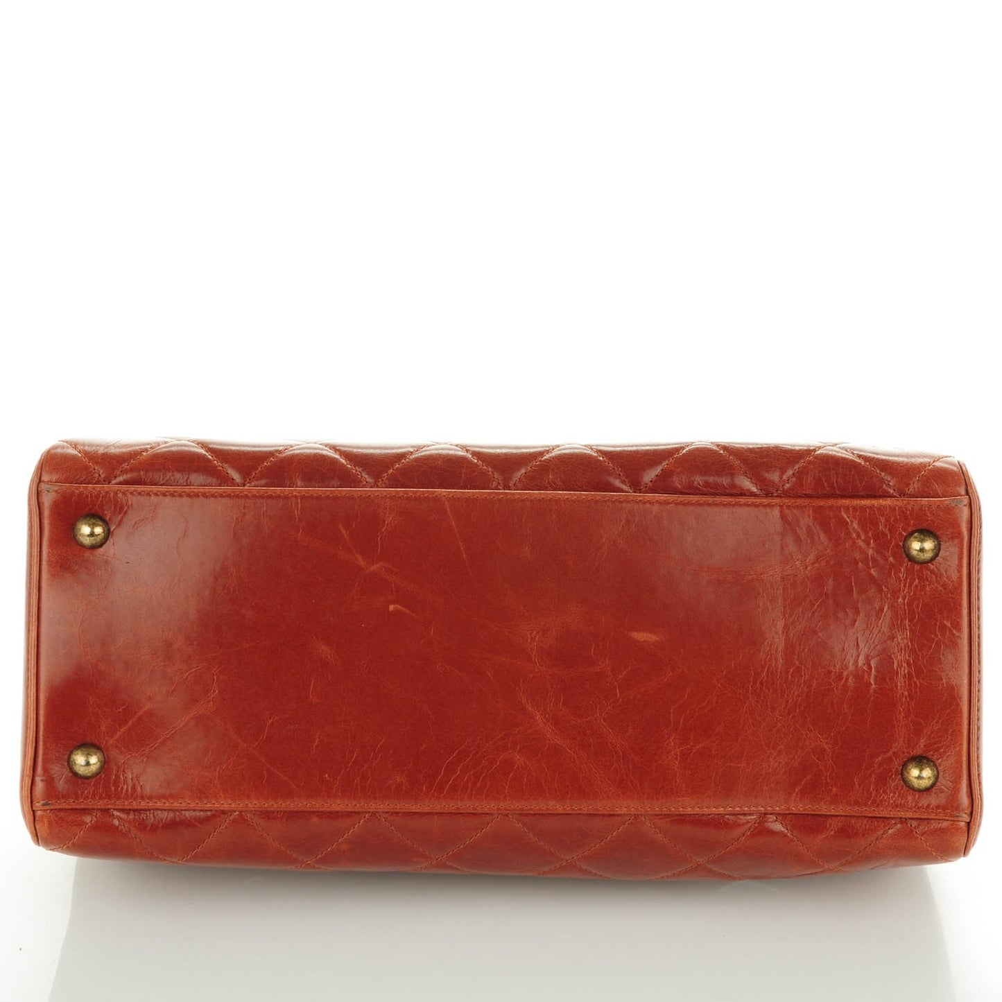 Calfskin Quilted Small Perfect Edge Tote Camel