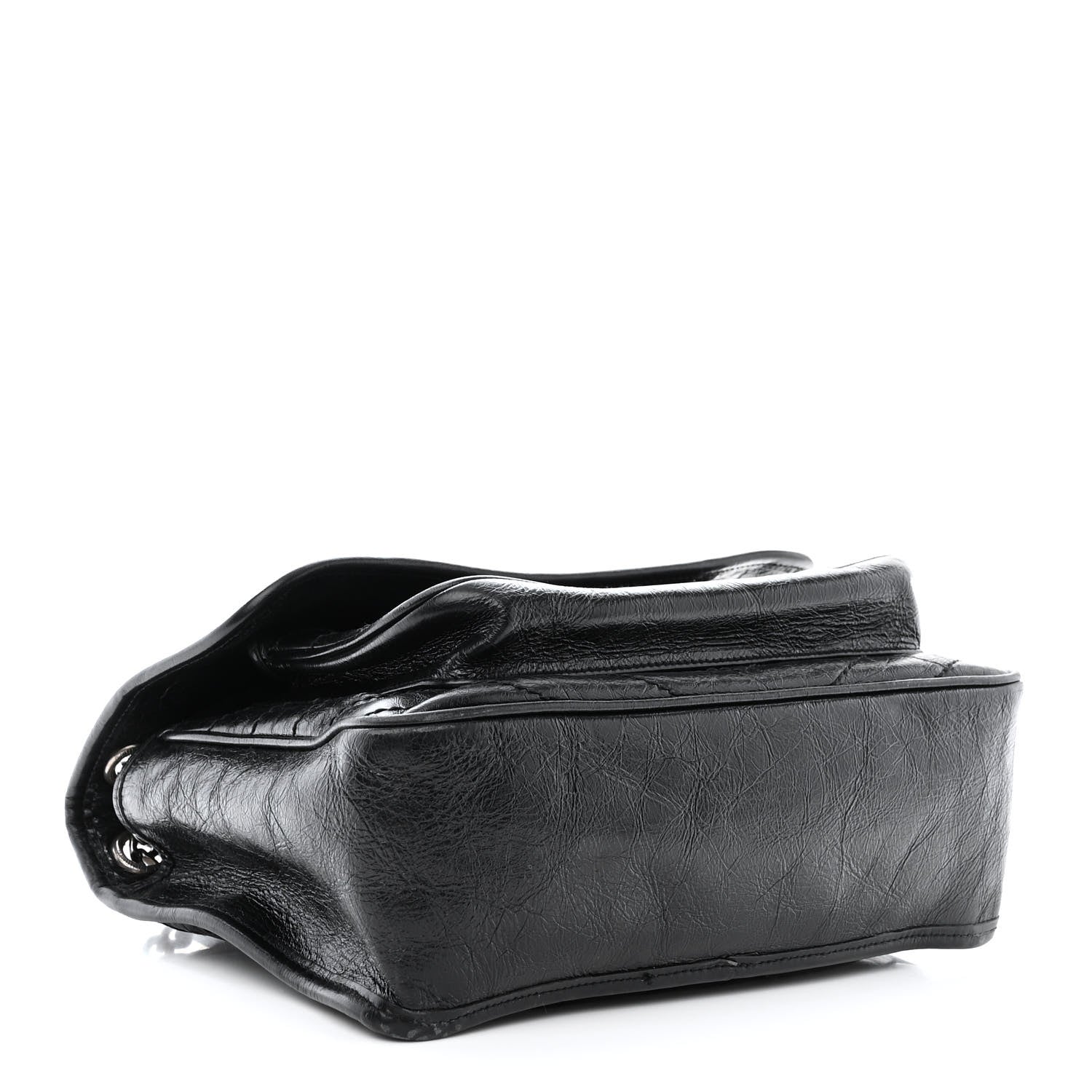 Saint Laurent Crinkled Calfskin Matelasse Monogram Medium Niki Chain Satchel Black 4 of 13
