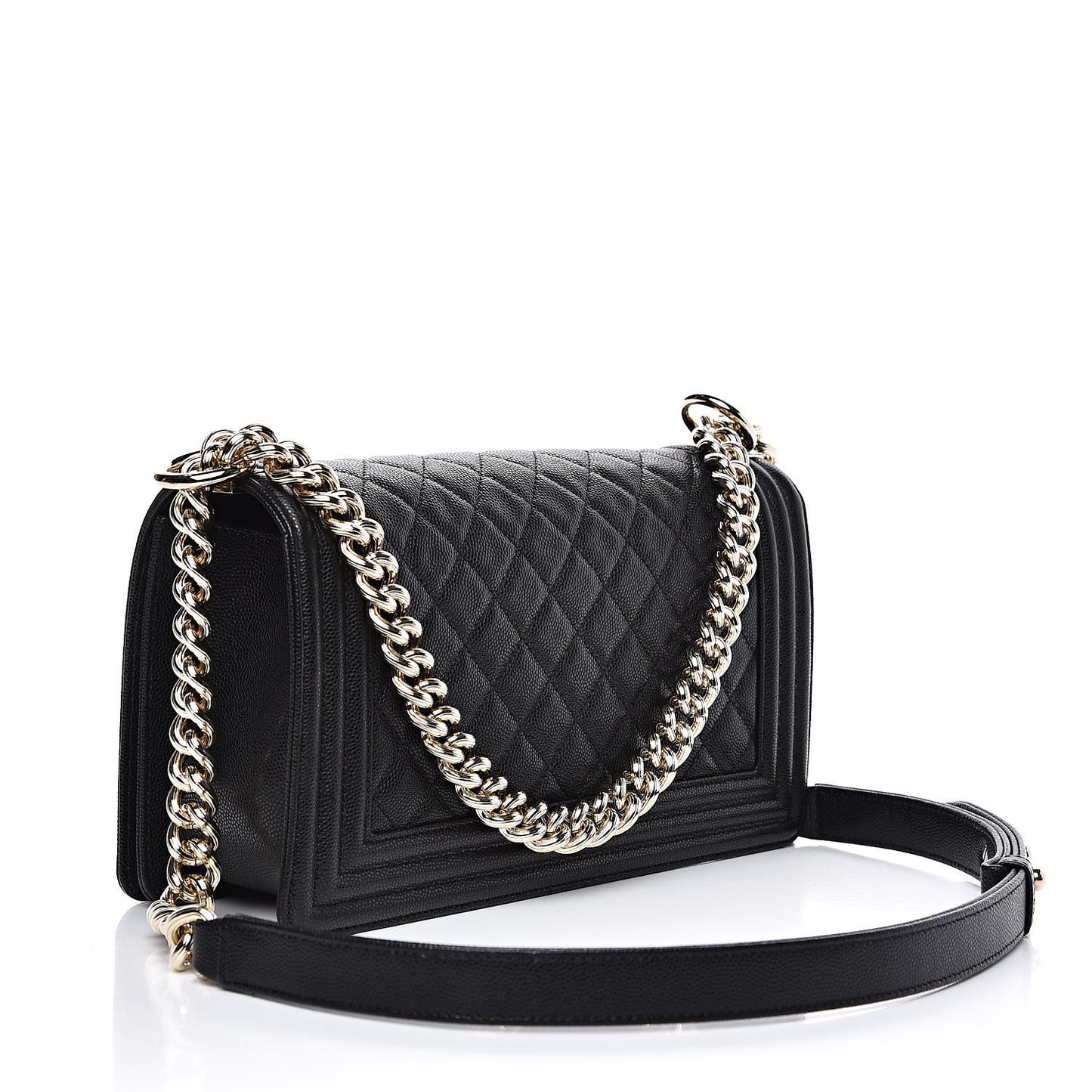 Caviar Quilted Medium Boy Flap Black