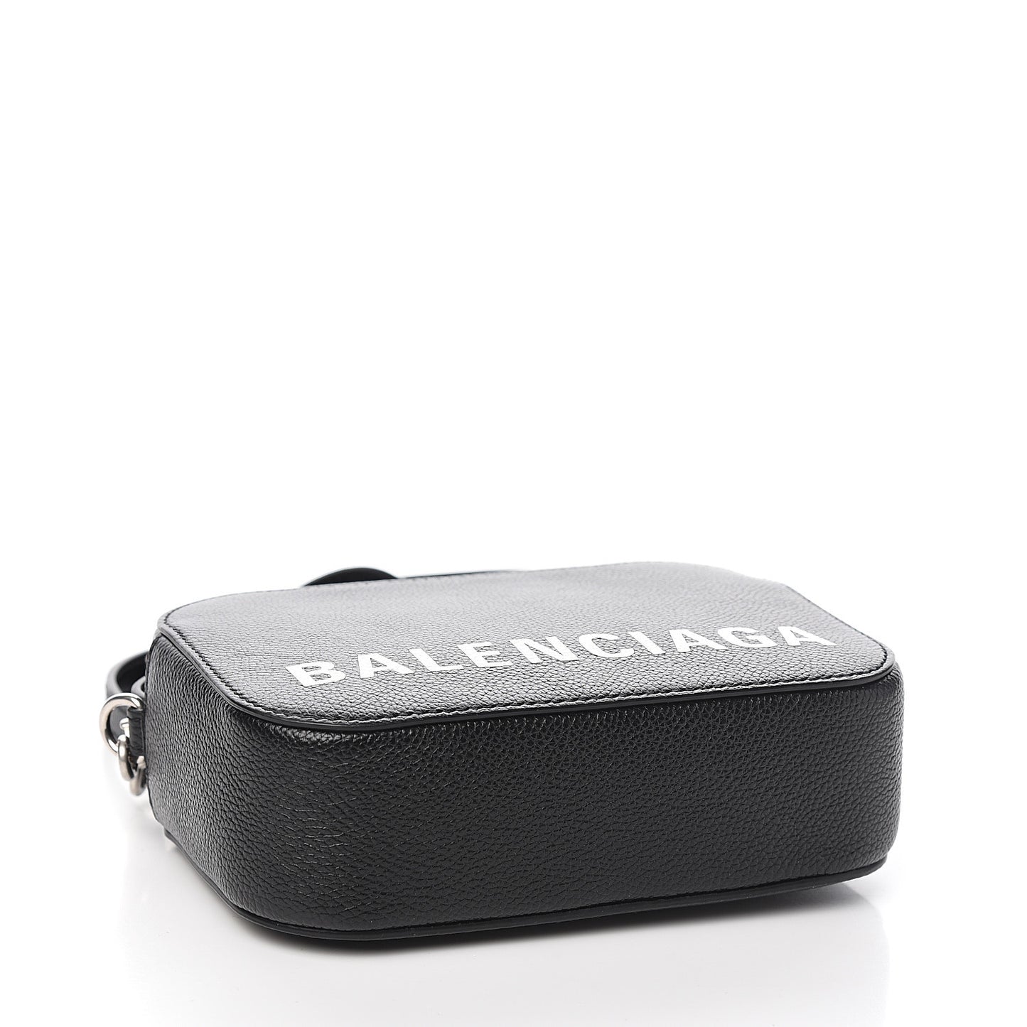 Grained Calfskin Logo XS Ville Top Handle Camera Bag Black White