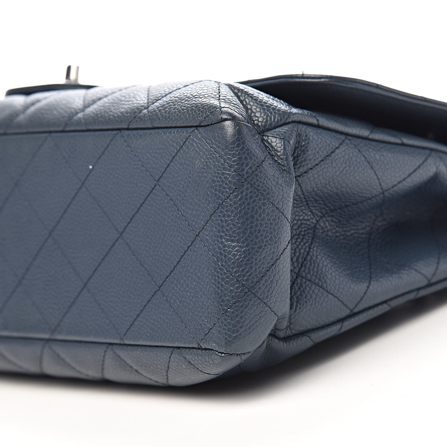 Chanel Caviar Quilted Jumbo Single Flap Dark Blue 16 of 18
