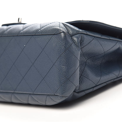 Chanel Caviar Quilted Jumbo Single Flap Dark Blue 16 of 18