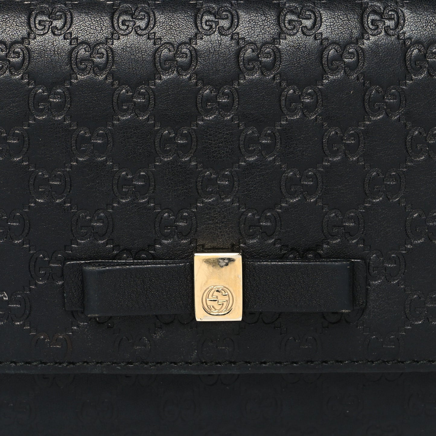 Microguccissima Bow Continental Wallet Black