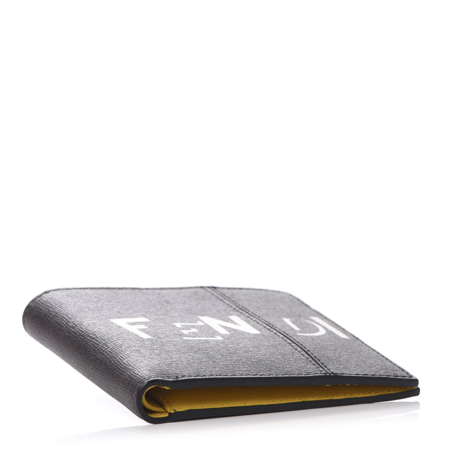 Vitello Elite Century Shadow Logo Bi-Fold Wallet Asfalto Sunflower