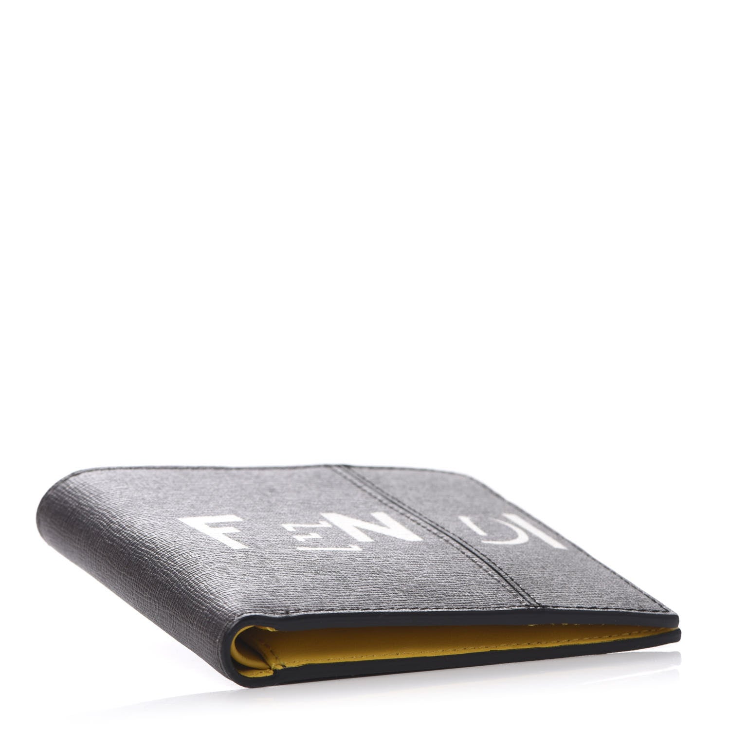 Fendi Vitello Elite Century Shadow Logo Bi-Fold Wallet Asfalto Sunflower 4 of 7