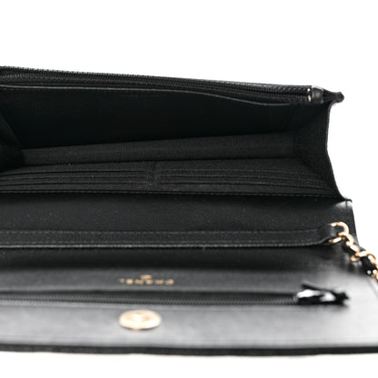 Chanel Caviar Quilted Tiny CC Wallet On Chain WOC Black 5 of 9