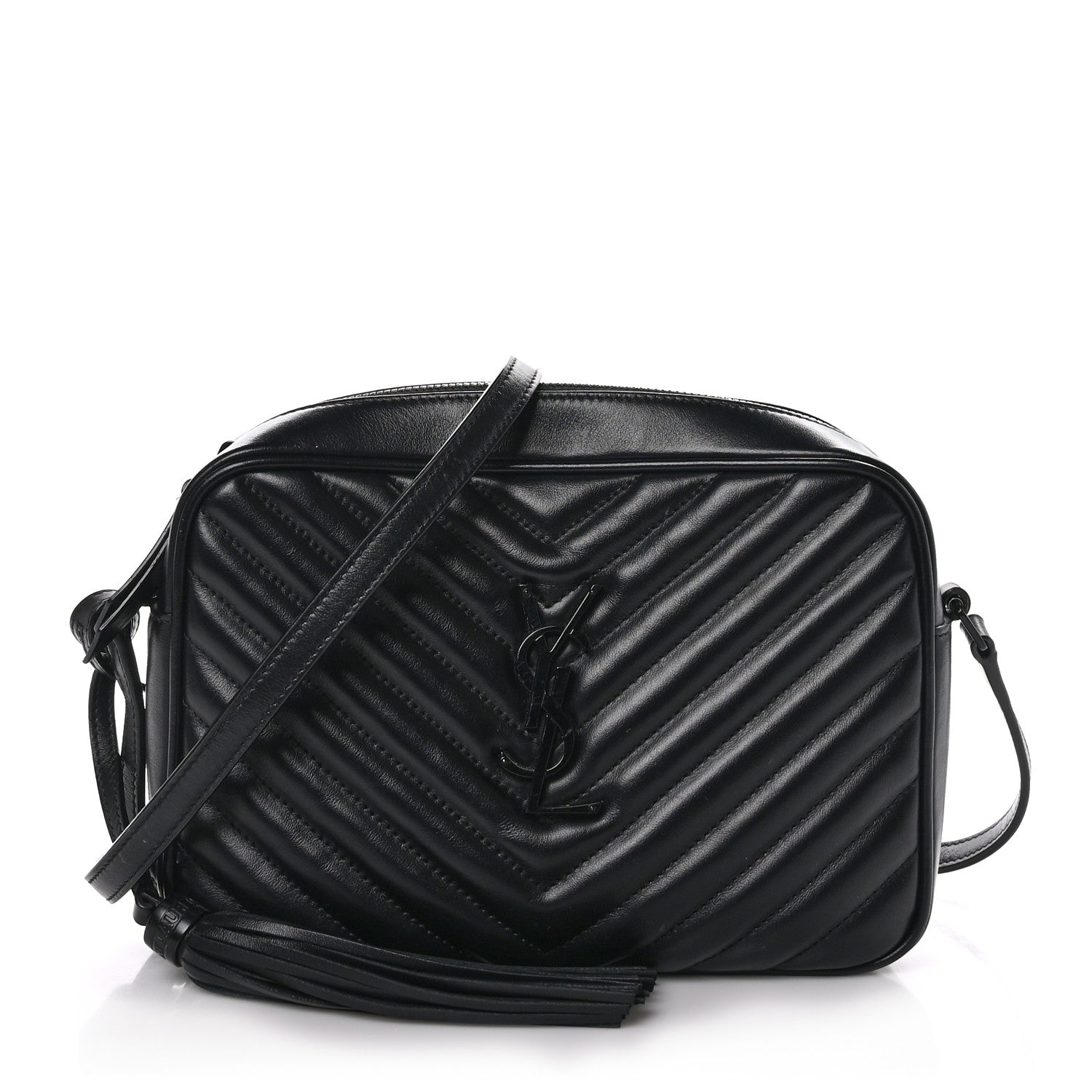 Saint Laurent Calfskin Matelasse Monogram Monochrome Lou Camera Bag Black 1 of 9