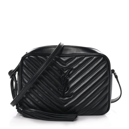 Saint Laurent Calfskin Matelasse Monogram Monochrome Lou Camera Bag Black 1 of 9