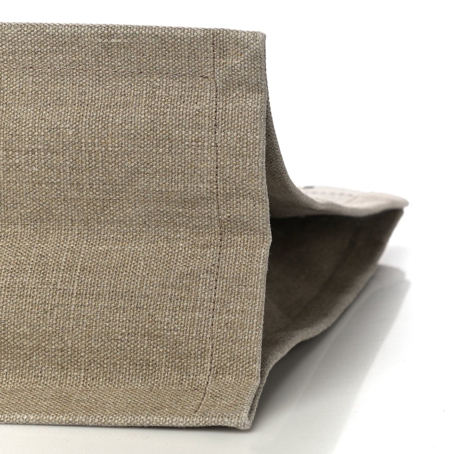 Linen Calfskin Rive Gauche North South Tote Optic White