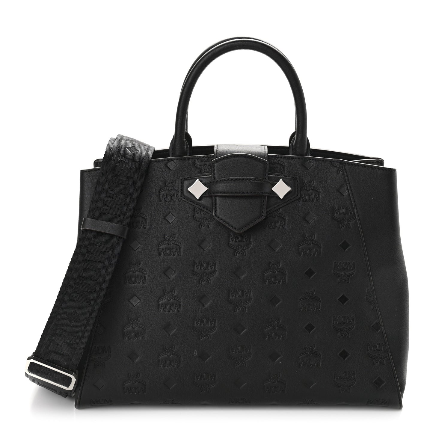 Calfskin Ottomar Monogram Medium Essential Tote Black