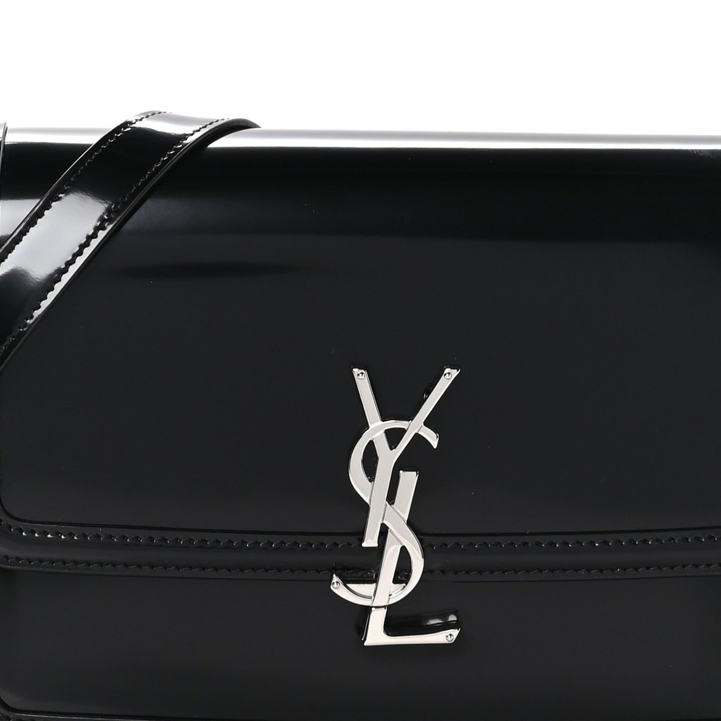 Glazed Calfskin Monogram Medium Solferino Satchel Black