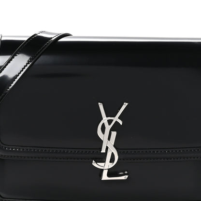 Saint Laurent Glazed Calfskin Monogram Medium Solferino Satchel Black 7 of 10