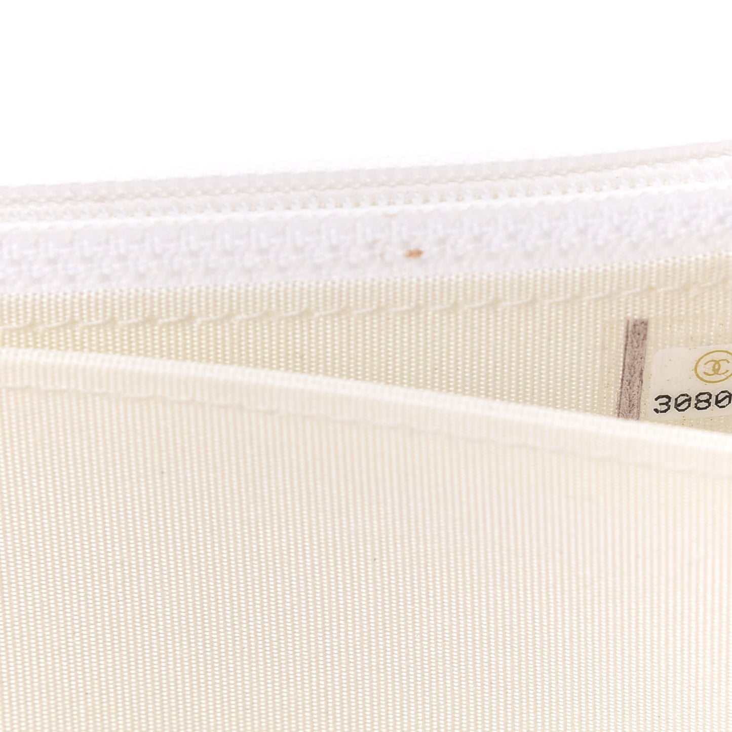 Calfskin Quilted CC Pearl Mini Wallet On Chain Flap White