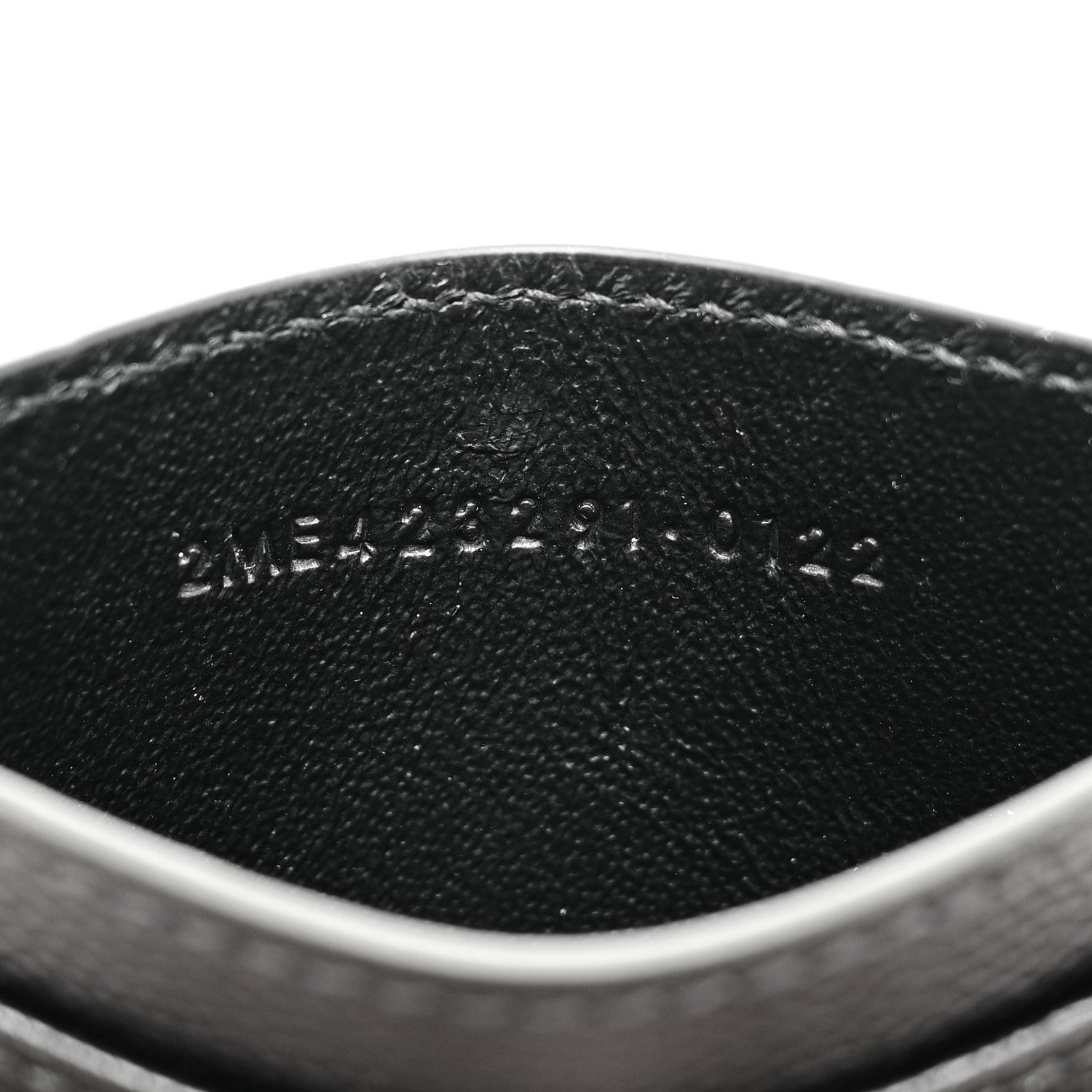 Saint Laurent Grain De Poudre Matelasse Chevron Monogram Credit Card Case Black 7 of 7