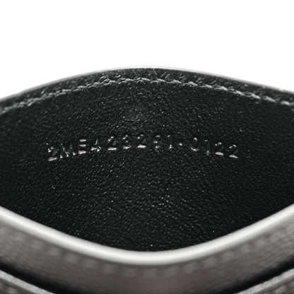 Saint Laurent Grain De Poudre Matelasse Chevron Monogram Credit Card Case Black 7 of 7