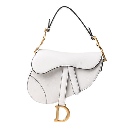 Christian Dior Grained Calfskin Mini Saddle Bag White 1 of 12