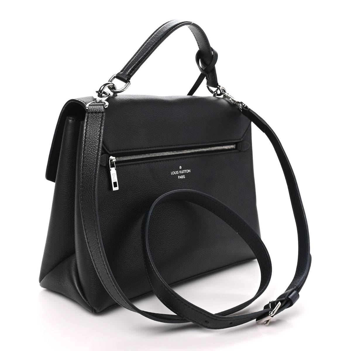 Soft Calfskin My Lockme Top Handle Vanille Black