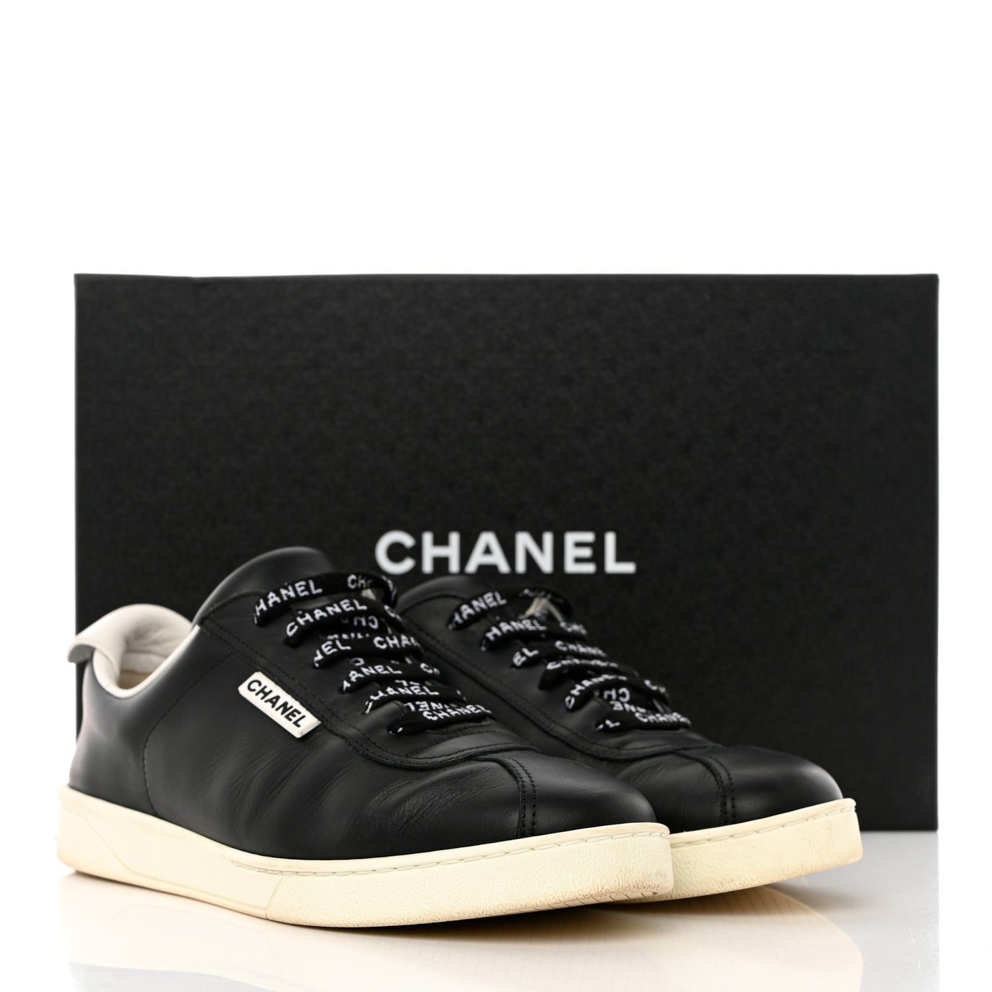 Calfskin CC Womens Sneakers 38.5 Black