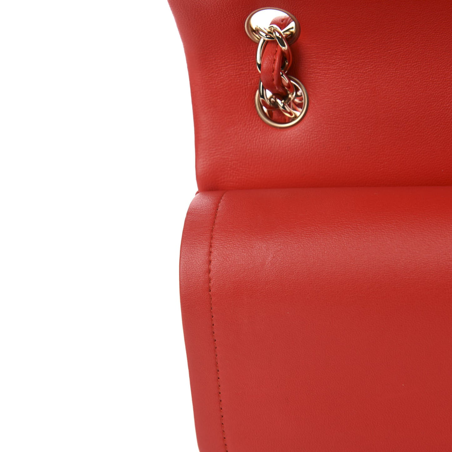 Lambskin Quilted Jumbo Double Flap Red